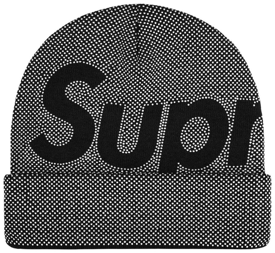 Supreme Studded Knockout Big Logo Beanie 'Black' FW25