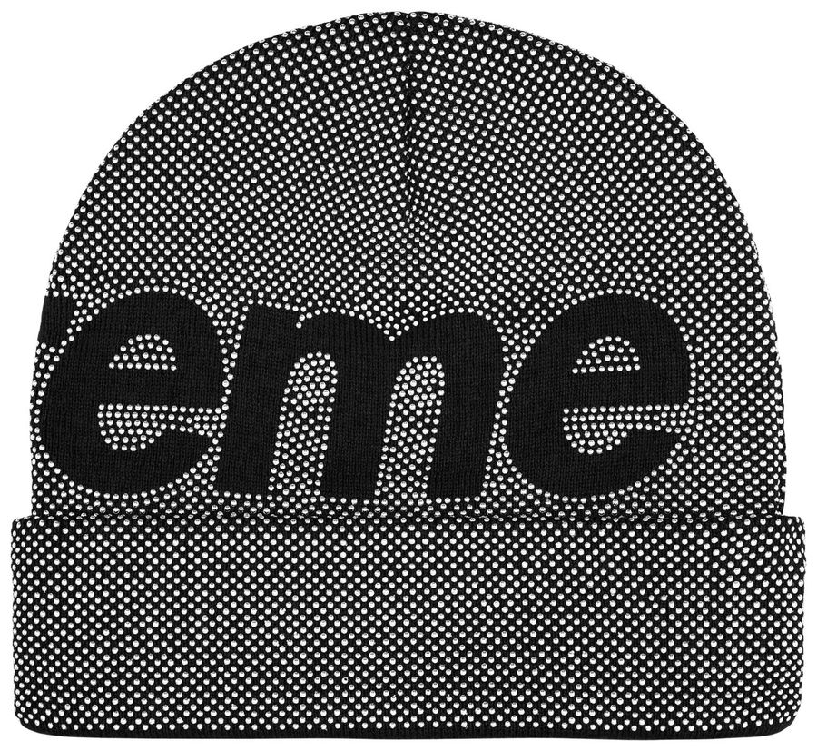 Supreme Studded Knockout Big Logo Beanie 'Black' FW25