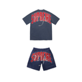 Rhinestone Script S/S Tee & Mesh Shorts Set 'Navy' SS26