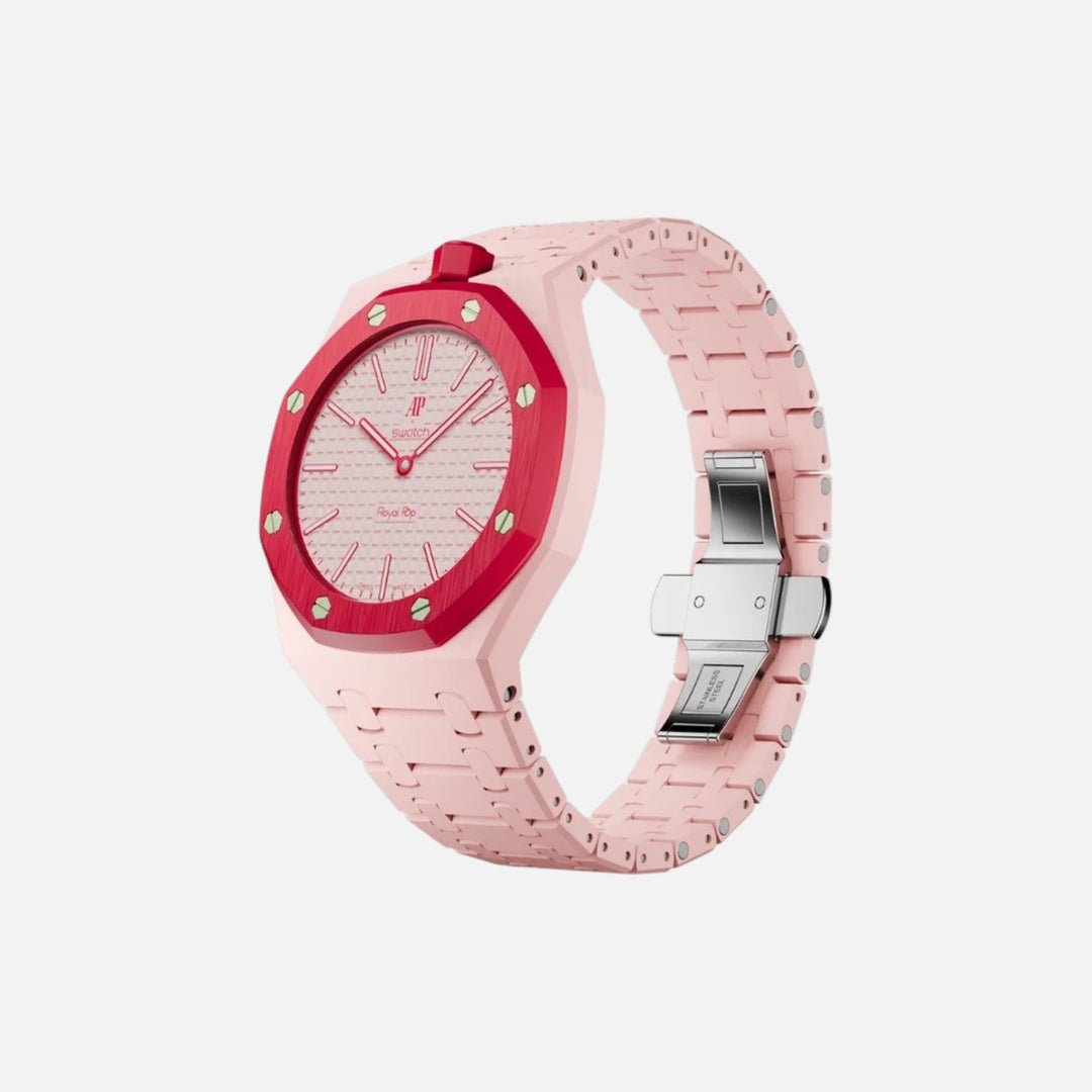 Baby Pink Ceramic Strap Swatch x AP Royal Pop 'Otto Rosso'