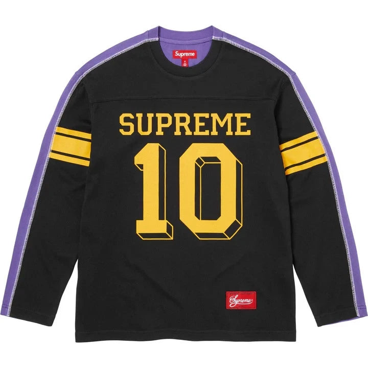 Supreme Split Football L/S Top Black Purple FW25