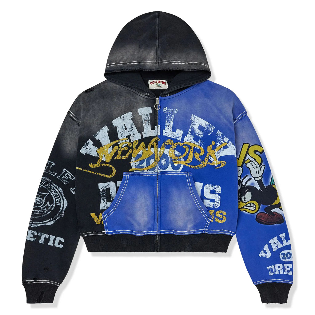 Valley Dreams Bipolar Black Blue Zip-Up Hoodie